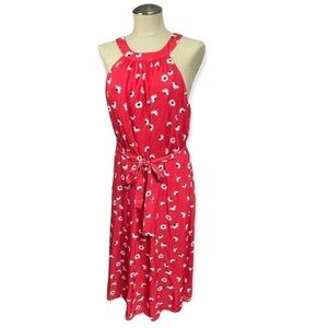 𝅺three Pink Hearts Red Maxi Halter Dress, S and XL available